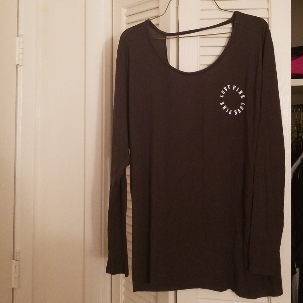 PINK By VS Super Soft Open Back Shirt NWOT